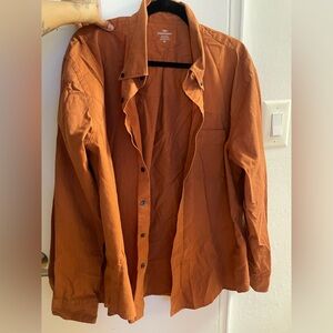 Dockers Orange Button-Up Shirt